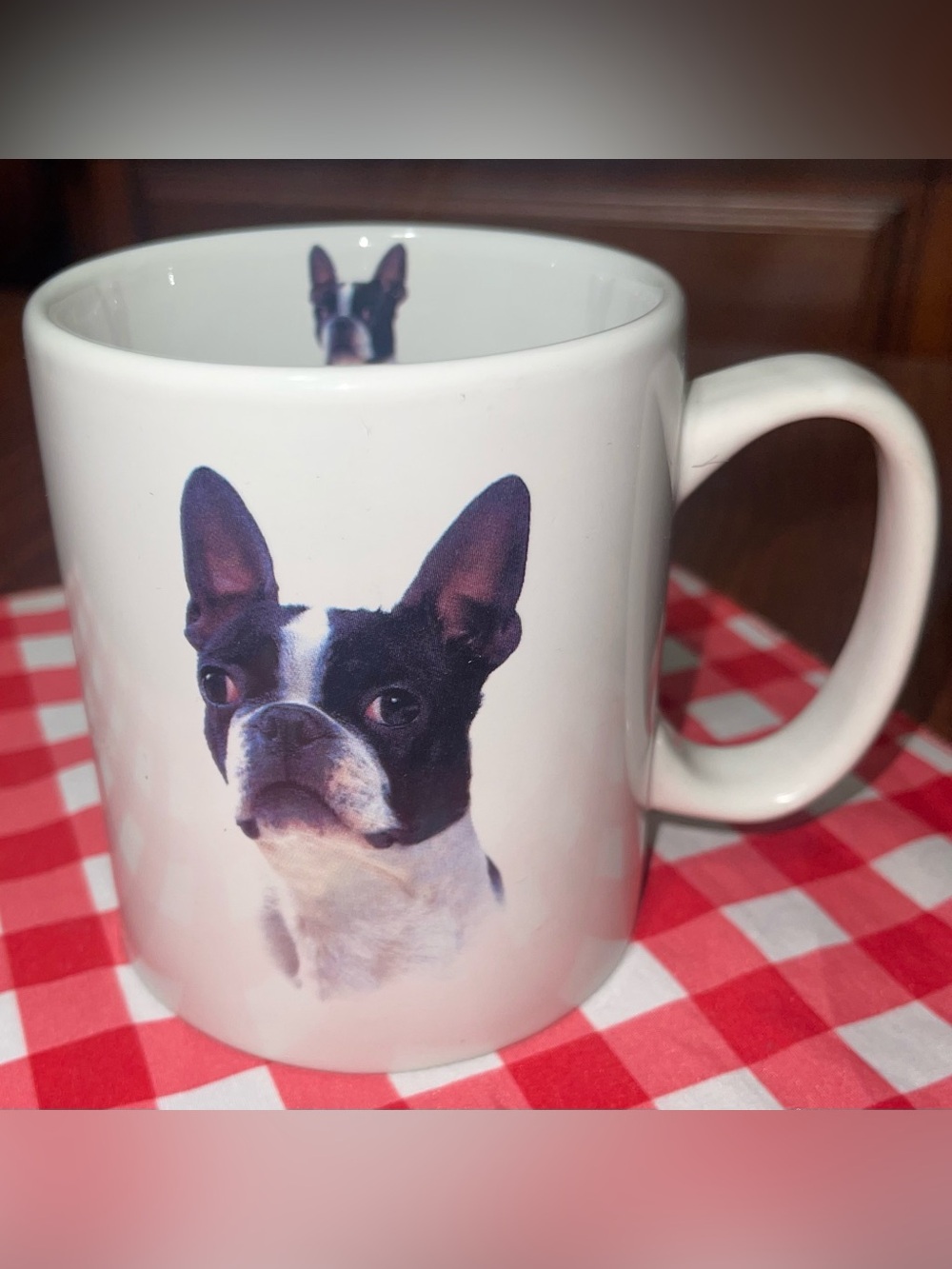 Bowwowmeows coffee mug Boston Terrier ceramic white